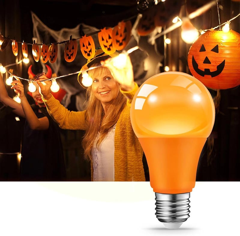 JAHEKS Orange Purple Light Bulbs for Halloween Christmas, 9W(60W Equivalent) E26 Base LED Orange Bulb Purple Bulb for Outdoor,Porch,Home Decor - Image 5